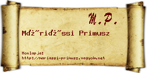 Máriássi Primusz névjegykártya
